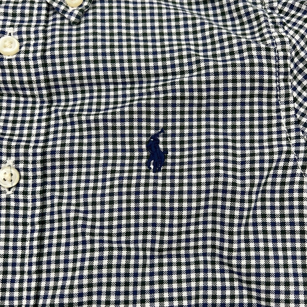 Ralph Lauren Black and Blue Plaid Button Down Sz 4 - Picture 2 of 5